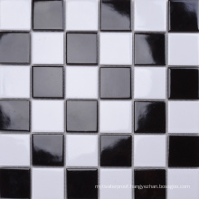Simple Design Black and White Mosaic Tile Bathroom Floor